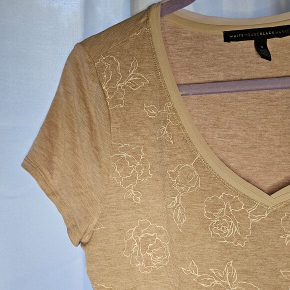 WHITE HOUSE BLACK MARKET Women's Light Pink Short Sleeve Casual Top Small - Picture 2 of 6